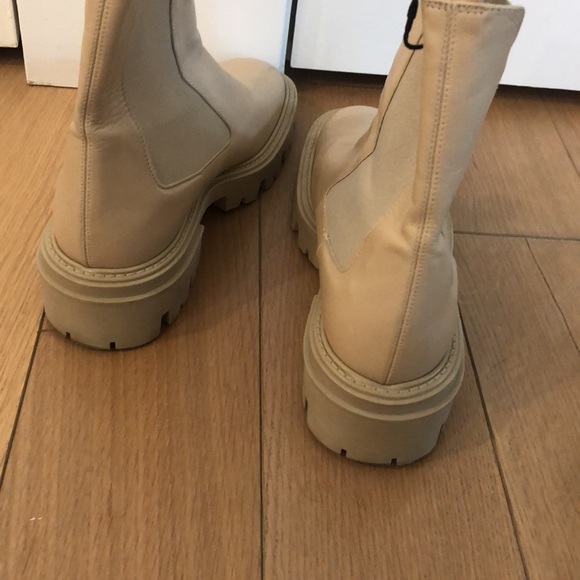 Zara beige Chelsea combat boots size 41 - Picture 3 of 6